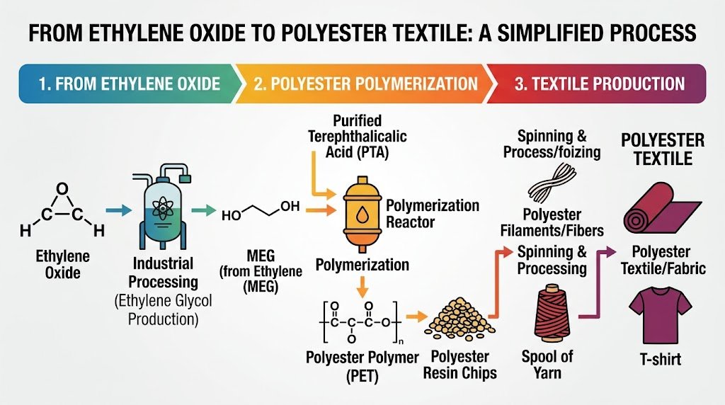 Global ethylene oxide market seen reaching $94.28bn by 2034, with polyester demand supporting growth