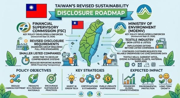 Taiwan Eases Sustainability Reporting Rules, but Climate Disclosure Pressure Remains for Textile Suppliers