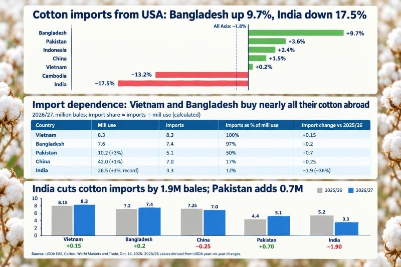 Cotton Squeeze: Asia Pacific Mills Face Pricier Fiber