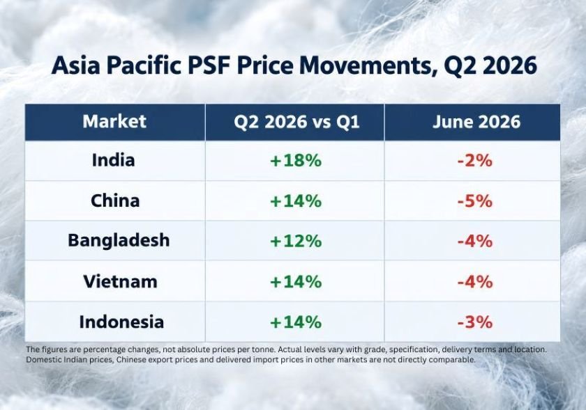 Asia Pacific PSF Prices Climb in Q2 2026 on Costlier Feedstock and Freight, but June Brings Correction